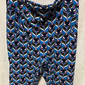 Boden Blue High Waist leggings  multi color floral pattern size 14